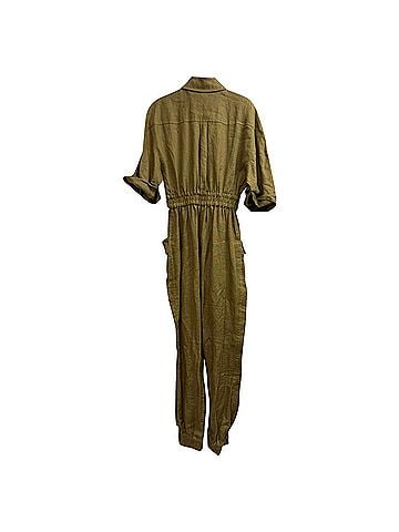 Zimmermann  Zimmermann Belted Jumpsuit in Khaki Linen (view 2)