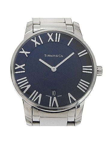 Tiffany & Co. Tiffany & Co. Atlas Dome Watch Z1800.11.10A00A Stainless Steel Quartz Analog Black Dial Men's (view 1)