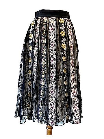 Alice + Olivia Birdie Embroidered Midi Formal Skirt (view 1)