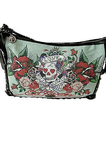 Ed Hardy Large Hobo Leather Shoulder Bag (view 1)