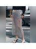Zara 100% Polyester Solid Silver Casual Skirt Size M - photo 13