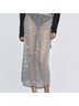 Zara 100% Polyester Solid Silver Casual Skirt Size M - photo 6