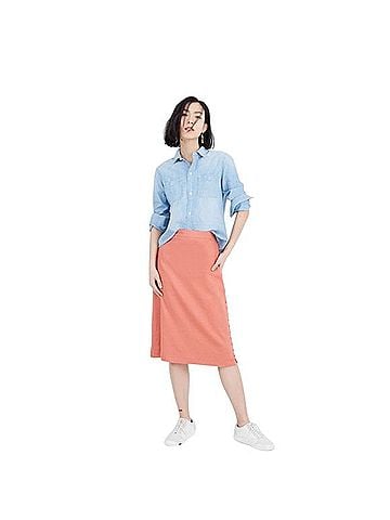 Madewell Button Slit Casual Skirt (view 2)