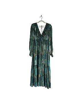 green emerald velvet dress NWT Anthropologie Dark Teal Green Satin Wrap Dress Size 0 – alineconsignment main image 1