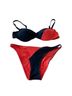 Flagpole Color Block Blue Pink Two Piece Swimsuit Size XL - photo 1