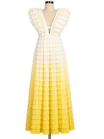Aje. Reflection Pleated Ombré 
plissé-organza maxi dress Casual Dress (view 1)