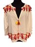 Roller Rabbit 100% Cotton Solid White Red 3/4 Sleeve Blouse Size S - photo 1