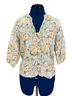 Astrid 100% Linen Floral Multi Color Green Yellow Short Sleeve Blouse Size M - photo 1
