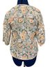 Astrid 100% Linen Floral Multi Color Green Yellow Short Sleeve Blouse Size M - photo 2