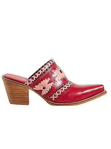 Jeffrey Campbell   Woven Embroidered Western
Leather Western Mules Pink Red Size 8 Mule/Clog (view 1)