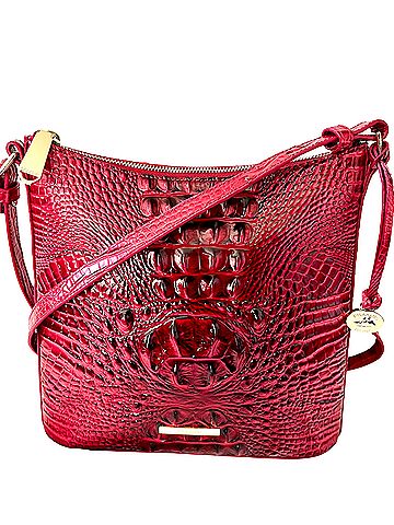 Brahmin Katie Red Dragon Croc-embossed Leather Crossbody Bag (view 1)