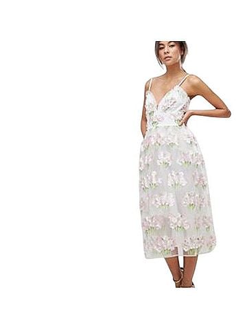 ASOS Tulle Flower Midi Dress Cocktail Dress (view 1)