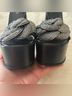 MICHAEL Michael Kors 100% Leather Floral Black Silver Heels Size 5 1/2 - photo 6