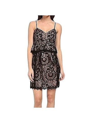 Nanette Lepore Black Lace Mini Cocktail Dress (view 2)