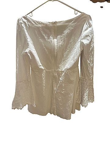 En Creme White Eyelet Button Front Dress Casual Dress (view 2)