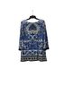 Sunny Leigh Floral Blue Black White Long Sleeve Top Size M - photo 2
