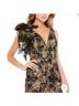 Mac Duggal 100% Polyester Floral Black Gold Cocktail Dress Size 12 - photo 6