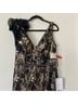 Mac Duggal 100% Polyester Floral Black Gold Cocktail Dress Size 12 - photo 4