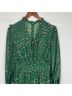 Three Floor 100% Polyester Floral Polka Dots Green Casual Dress Size 4 - photo 12