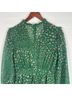 Three Floor 100% Polyester Floral Polka Dots Green Casual Dress Size 4 - photo 6