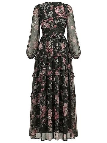 BHLDN Floral Chiffon Cocktail Dress (view 2)