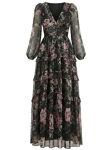 BHLDN Floral Chiffon Cocktail Dress (view 1)