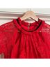 Three Floor 70% Polyamide 30% Cotton 100% Polyester Solid Red Black Cocktail Dress Size 2 - photo 6