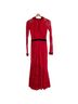Three Floor 70% Polyamide 30% Cotton 100% Polyester Solid Red Black Cocktail Dress Size 2 - photo 2