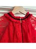 Three Floor 70% Polyamide 30% Cotton 100% Polyester Solid Red Black Cocktail Dress Size 2 - photo 7