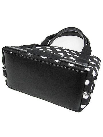 Balenciaga Balenciaga Navy Cabas S Dot Print 339933 Men,Women Canvas,Leather Handbag,Tote Bag Black,White (view 2)