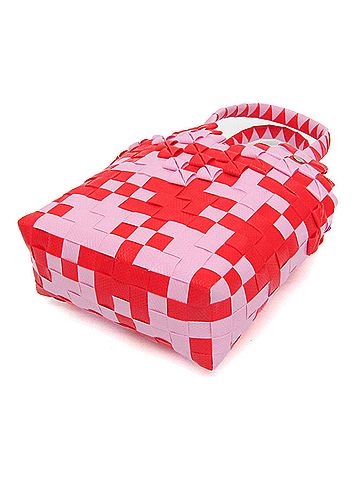 MARNI Marni Kids Line Diamond Basket Bag Girls,Women Polypropylene,Leather Handbag Pink,Red Color (view 2)
