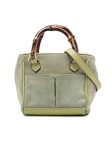 Gucci Suede Bamboo Satchel (view 1)