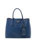 Prada 100% Leather Blue Medium Saffiano Cuir Double Satchel One size - photo 1