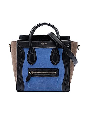 Céline Nano Tricolor Nubuck and Calfskin Luggage Tote (view 1)