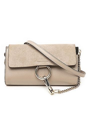 Chloé Mini Calfskin and Suede Faye Chain Crossbody (view 1)
