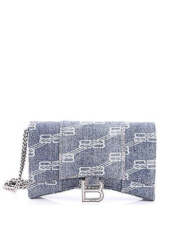 Balenciaga Hourglass Chain Wallet BB Monogram Denim (view 1)