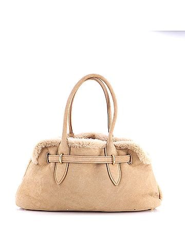Miu Miu Aventure Tote Suede with Shearling Large (view 2)