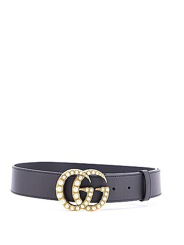 Gucci Pearly GG Marmont Belt Leather Wide (view 1)