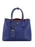 Prada 100% Leather Blue Cuir Double Tote Saffiano Leather Medium One size - photo 1