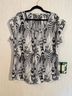Daniel Rainn 100% Polyester Print Black White Short Sleeve Blouse Size XL - photo 5