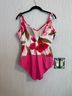 White Stag Floral Multi Color Pink One Piece Swimsuit Size 1X - photo 6