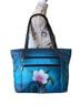 Anna 100% Leather Floral Paisley Blue Green Black Leather Tote One size - photo 2