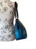 Anna 100% Leather Floral Paisley Blue Green Black Leather Tote One size - photo 3