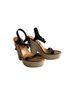 Marc Jacobs 100% Suede Solid Black Tan Wedges Size 6 1/2 - photo 1