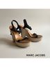 Marc Jacobs 100% Suede Solid Black Tan Wedges Size 6 1/2 - photo 7