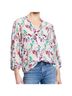 Saloni 100% Silk Floral Multi Color White Pink Long Sleeve Blouse Size 4 - photo 1
