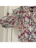 Saloni 100% Silk Floral Multi Color White Pink Long Sleeve Blouse Size 4 - photo 7