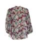 Saloni 100% Silk Floral Multi Color White Pink Long Sleeve Blouse Size 4 - photo 2