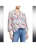 Saloni 100% Silk Floral Multi Color White Pink Long Sleeve Blouse Size 4 - photo 8