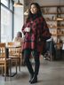 Evan Picone 100% Acrylic Graphic Aztec Or Tribal Print Red Black Poncho Size S - photo 4
